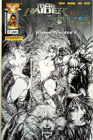 [Monster War Vol. 1, Issue 2: Tomb Raider Vs. The Wolf Men (variant b&w cover - Joyce Chin)]