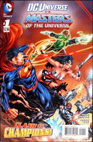 [DC Universe Vs. The Masters of the Universe 1 (left half cover - DCU heroes)]