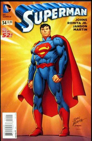 [Superman (series 3) 34 (variant cover, posed on yellow background - John Romita Jr.)]