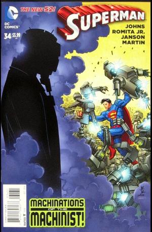 [Superman (series 3) 34 (variant cover, smashing robots - John Romita Jr.)]