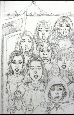 [George Perez's Sirens #4 (retailer incentive sketch cover, right half)]