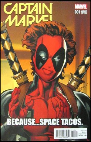 [Captain Marvel (series 9) No. 1 (1st printing, variant Deadpool cover - Mark Bagley)]