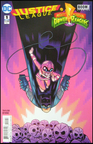 [Justice League / Power Rangers 1 (1st printing, variant Batman / Pink Ranger cover - Dan Hipp)]