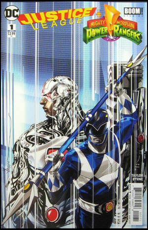 [Justice League / Power Rangers 1 (1st printing, variant Cyborg / Blue Ranger cover - Dustin Nguyen)]