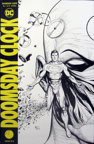[Doomsday Clock 1 (1st printing, variant Disintegrating Superman B&W cover)]