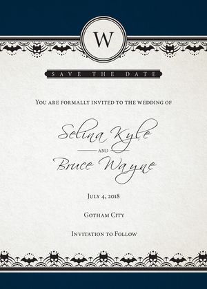 [Batman: Prelude to the Wedding - Save the Date card]