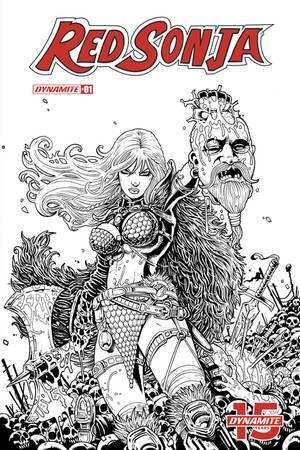 [Red Sonja (series 8) Issue #1 (Cover R - Ken Haeser B&W Incentive)]