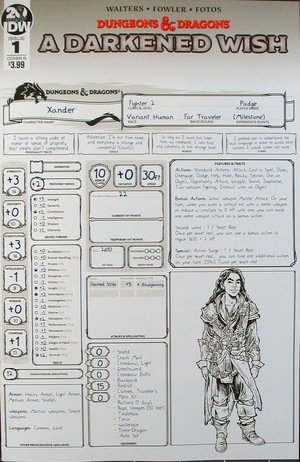 [Dungeons & Dragons - A Darkened Wish #1 (Cover B - character sheet)]