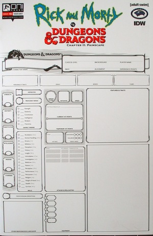 [Rick and Morty Vs. Dungeons & Dragons II: Painscape #1 (Variant Character Sheet Cover - Blank)]