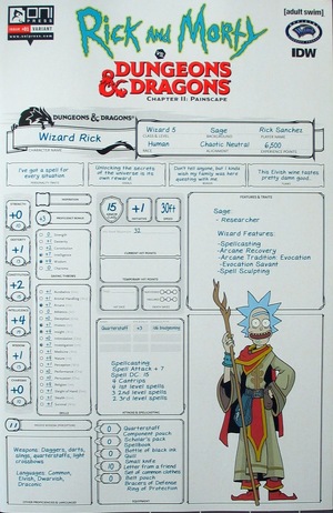[Rick and Morty Vs. Dungeons & Dragons II: Painscape #1 (Variant Character Sheet Cover - Rick)]