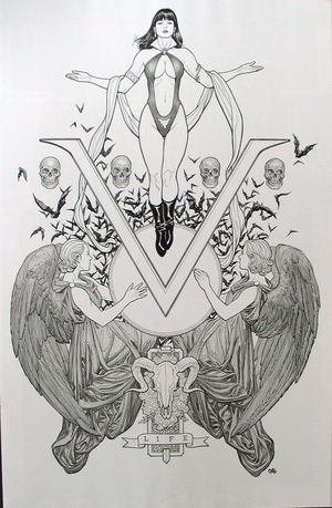 [Vengeance of Vampirella (series 2) #1 (Retailer Incentive Virgin B&W Line Art Cover - Frank Cho)]