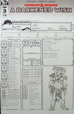 [Dungeons & Dragons - A Darkened Wish #3 (Cover B - character sheet)]