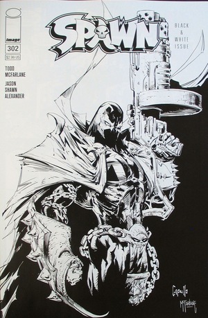 [Spawn #302 (1st printing, Cover C - Greg Capullo & Todd McFarlane B&W)]