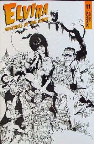 [Elvira Mistress of the Dark (series 2) #11 (FOC Incentive B&W Cover - Roberto Castro)]