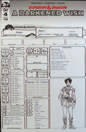 [Dungeons & Dragons - A Darkened Wish #4 (Cover B - character sheet)]
