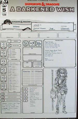 [Dungeons & Dragons - A Darkened Wish #5 (Cover B - character sheet)]