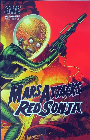 [Mars Attacks / Red Sonja #1 (Cover E - Trading Card Homage wraparound - Barry Kitson)]