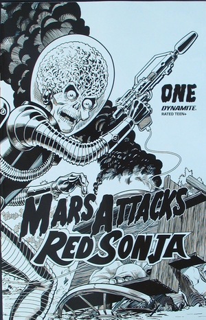 [Mars Attacks / Red Sonja #1 (Retailer Incentive Trading Card Homage B&W Cover - Barry Kitson)]