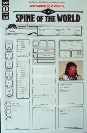 [Dungeons & Dragons - At the Spine of the World #1 (Cover B - character sheet)]