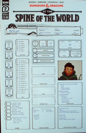 [Dungeons & Dragons - At the Spine of the World #2 (Cover B - character sheet)]