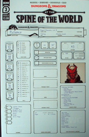 [Dungeons & Dragons - At the Spine of the World #3 (Cover B - character sheet)]