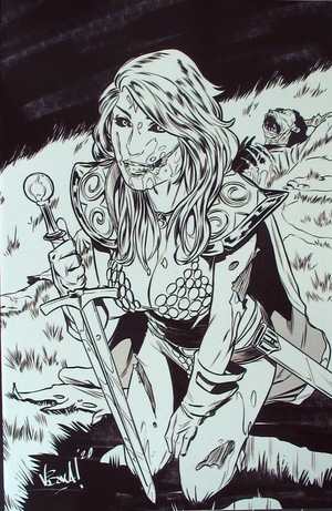 [Red Sonja: The Superpowers #1 (Bonus FOC Incentive B&W Virgin Cover - Vincenzo Federici)]