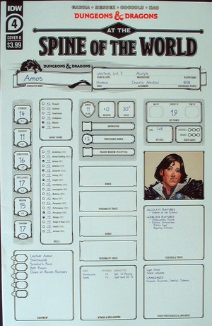 [Dungeons & Dragons - At the Spine of the World #4 (Cover B - character sheet)]