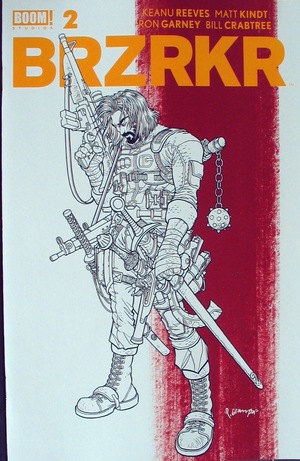 [BRZRKR #2 (1st printing, secret variant cover - Rafael Grampa, B&W with yellow logo)]