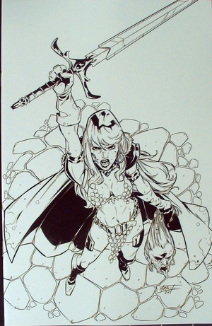 [Red Sonja (series 8) Issue #27 (Bonus FOC Incentive B&W Virgin Cover - Alessandro Miracolo)]