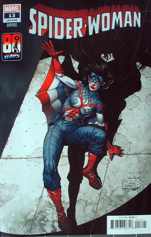 [Spider-Woman (series 7) 13 (variant 80 Years of Captain America cover - Steve McNiven)]