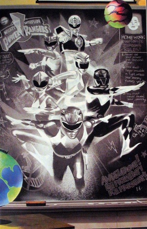 [Mighty Morphin #13 (variant virgin B&W Reveal cover - Mike Del Mundo)]