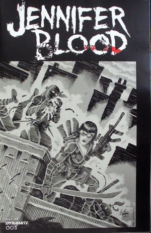 [Jennifer Blood (series 2) #3 (Cover O - Ken Haeser TMNT Homage B&W Incentive)]