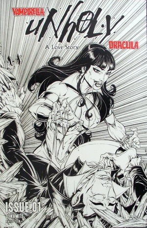 [Vampirella / Dracula - Unholy #1 (Cover V - Jamie Biggs McFarlane Homage B&W Incentive)]