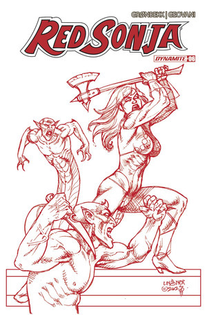 [Red Sonja (series 10) #6 (Cover Q - Joseph Michael Linsner Fiery Red Line Art Incentive)]