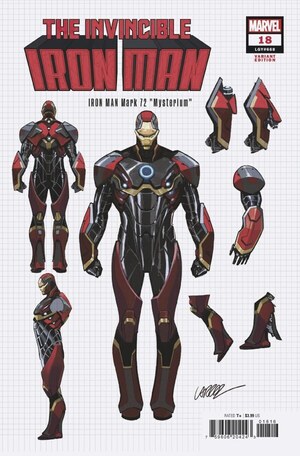 [Invincible Iron Man (series 4) No. 18 (Cover J - Pepe Larraz Character Design Incentive)]