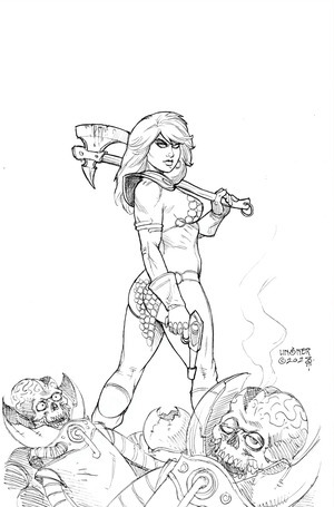 [Red Sonja Attacks Mars #1 (Cover J - Joseph Michael Linsner Full Art Line Art Incentive)]