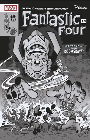 [Fantastic Four (series  8) No. 1 (Cover K - Lorenzo Pastrovicchio Disney What If...? B&W Incentive)]