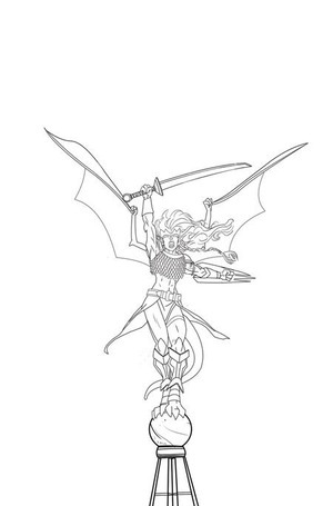 [Gargoyles - Demona #1 (Cover O - Frank Paur Full Art Line Art Incentive)]