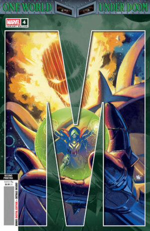 [One World Under Doom No. 4 (2nd printing, Cover A - Ben Harvey DOOM Connecting Part 4)]