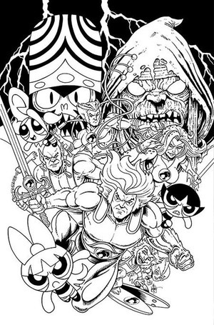 [Thundercats / Powerpuff Girls #1 (Cover Q - Ken Haeser Full Art Line Art Incentive)]