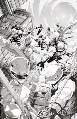 [Mighty Morphin Power Rangers / Teenage Mutant Ninja Turtles III #1 (Cover G - Alessio Zonno B&W Full Art Incentive)]