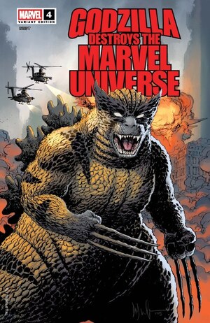 [Godzilla Destroys the Marvel Universe No. 4 (Cover D - Dave Wachter Mavelized Variant)]