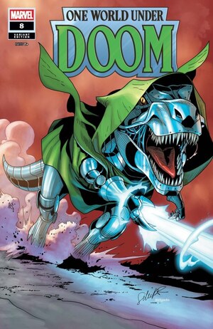 [One World Under Doom No. 8 (Cover B - Salvador Larroca Doomasaur Variant)]