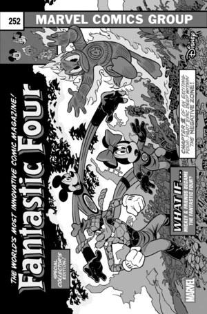 [Fantastic Four (series 8) No. 4 (Cover J - Andrea Freccero B&W Disney What If...? Homage Incentive)]