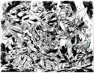 [Redcoat #15 (Cover E - Bryan Hitch Youngblood Team-Up Full Art Wraparound B&W Variant)]