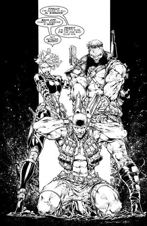 [Spawn #370 (Cover D - Brett Booth Youngblood Team-Up Full Art B&W Variant)]