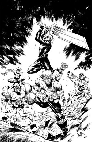 [Lost Fantasy #5 (Cover J - Maxi Dallo Youngblood Team Up B&W Full Art Variant)]