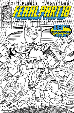 [Feral #18 (Cover E - Tony Fleecs & Trish Forstner Full Art B&W Youngblood Team Up Variant)]