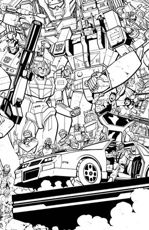 [M.A.S.K. #1 (1st printing, Cover F - Tom Reilly Energon Universe Third Anniversary B&W Connecting Variant)]