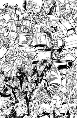 [Transformers (series 4) #33 (Cover G - Tom Reilly Universe 3rd Anniversary B&W Variant)]